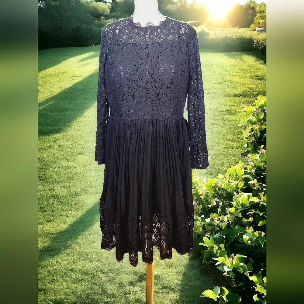 🆕️ Light n the Box Guest Coctail Midi Lace Dress w/Tulle & Pleats sz 18W